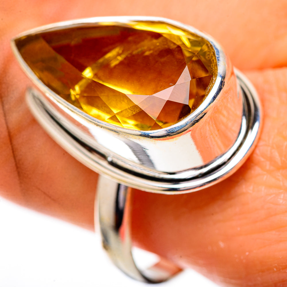 Large Faceted Citrine Ring Size 10.75 (925 Sterling Silver) RING139872