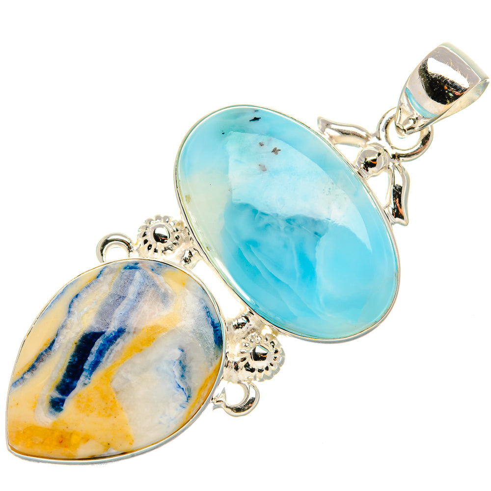 Larimar, Blue Scheelite Pendant 2" (925 Sterling Silver) PD37993
