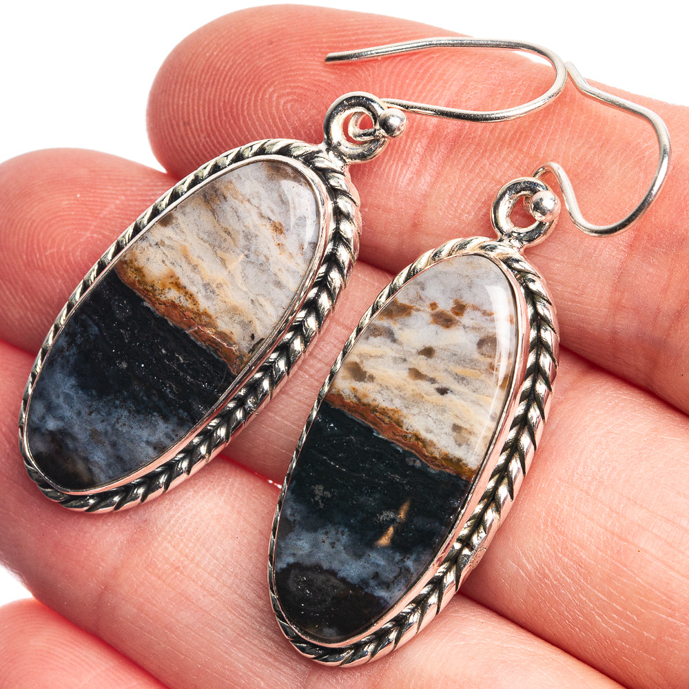 Pietersite 925 Sterling Silver Earrings 1 3/4"