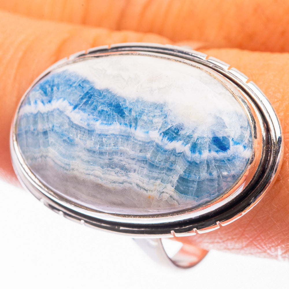Large Blue Scheelite Ring Size 11 (925 Sterling Silver) R142174
