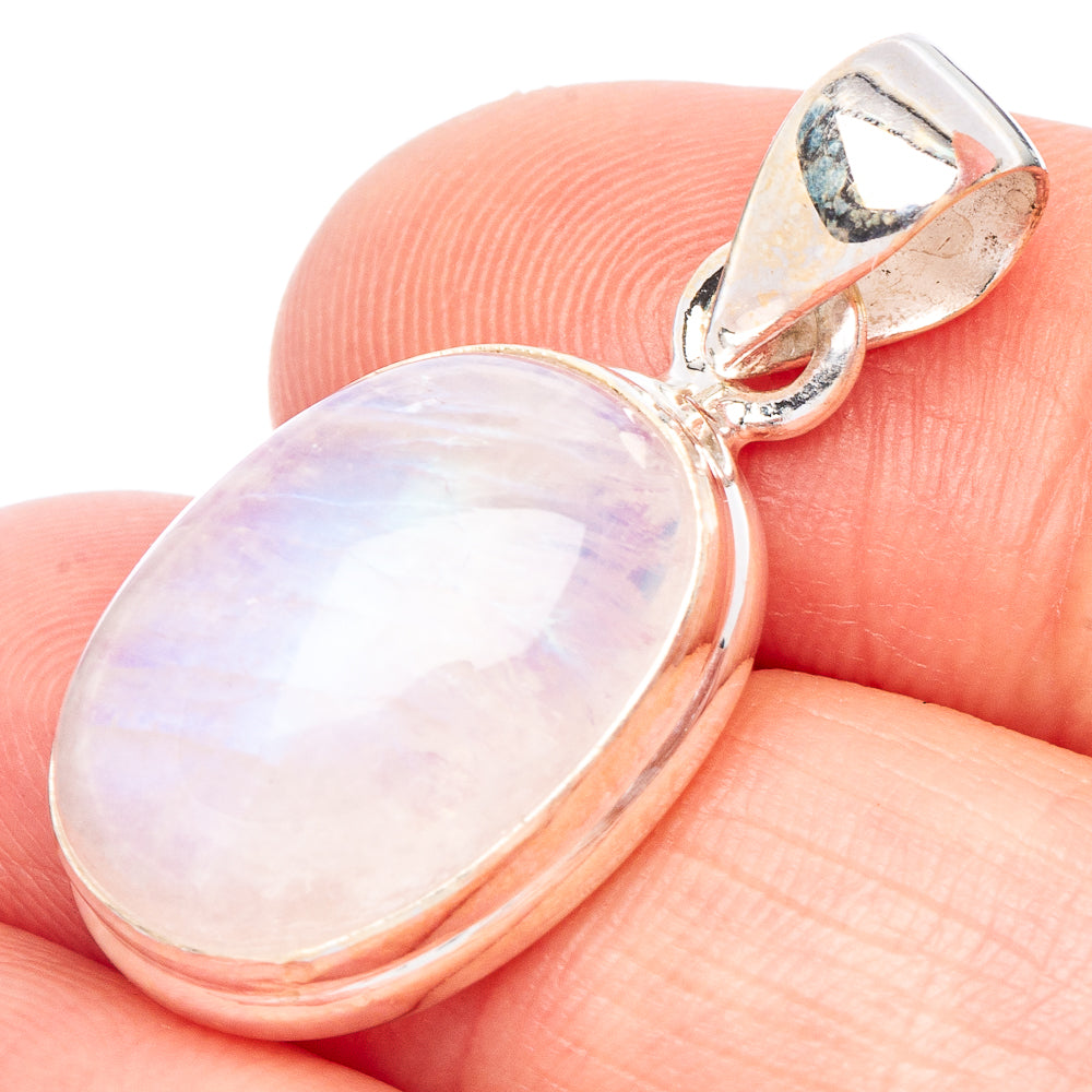 Rainbow Moonstone Pendant 1 1/8" (925 Sterling Silver) P44143