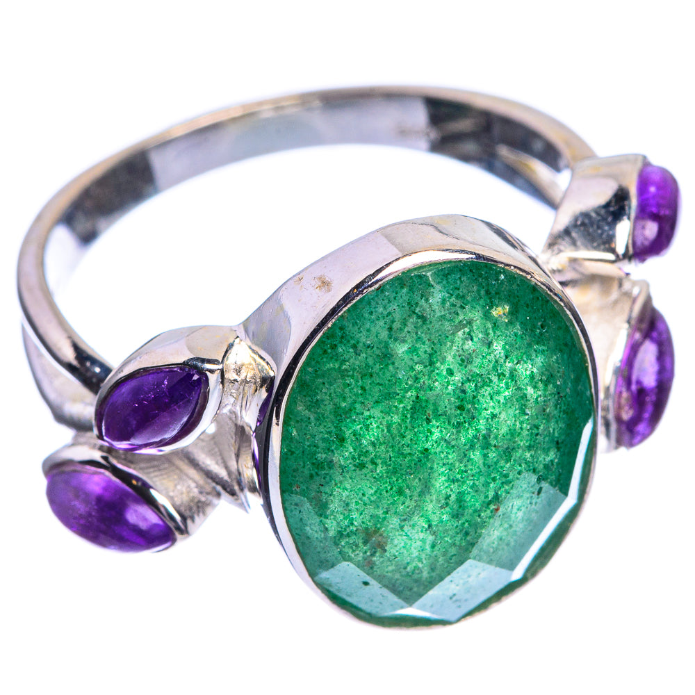 Green Aventurine, Amethyst Ring Size 9.75 (925 Sterling Silver) R144118