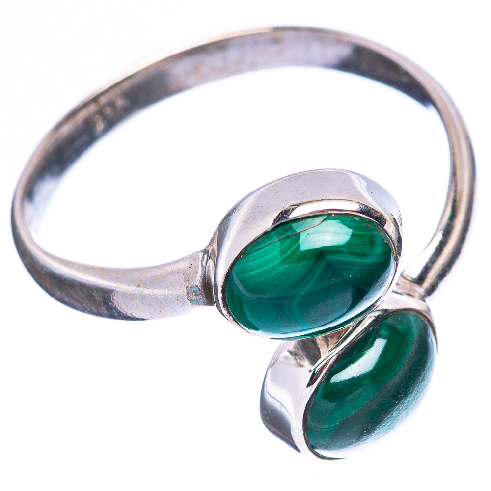 Malachite Dainty Ring Size 8 Adjustable (925 Sterling Silver) R5123
