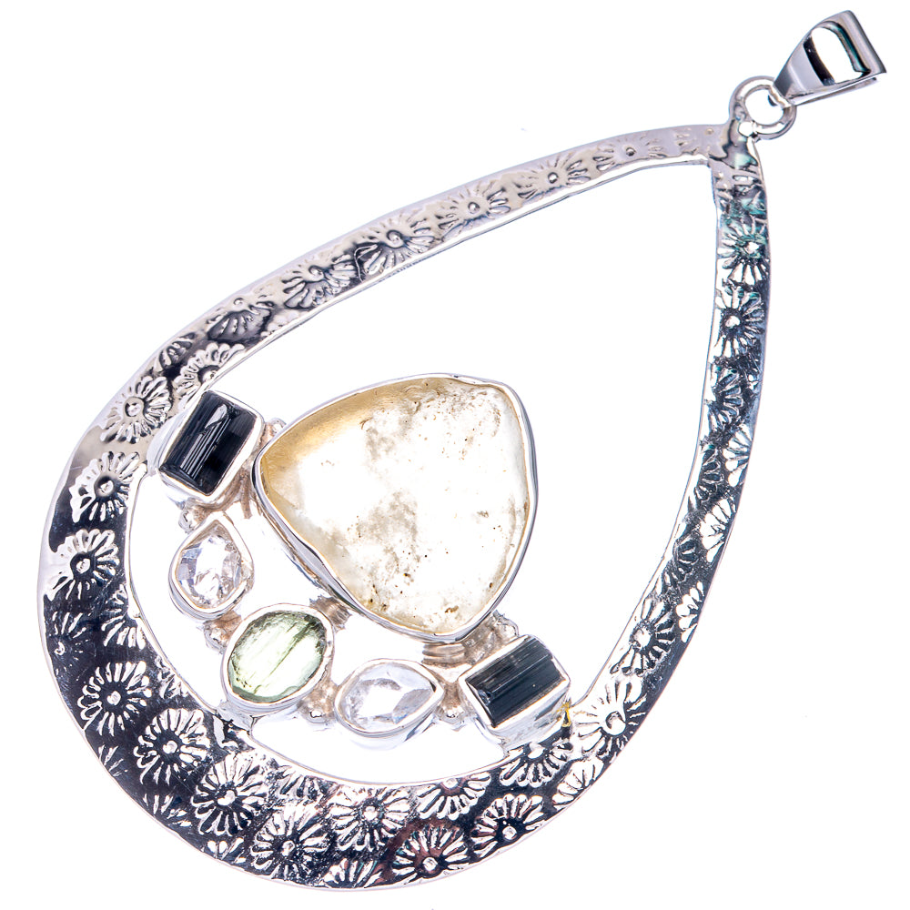 Signature Rough Citrine, White Quartz Pendant 2 5/8" (925 Sterling Silver) P41819