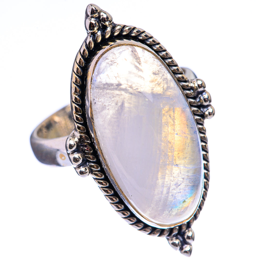 Rainbow Moonstone Ring Size 7.25 (925 Sterling Silver) R142822