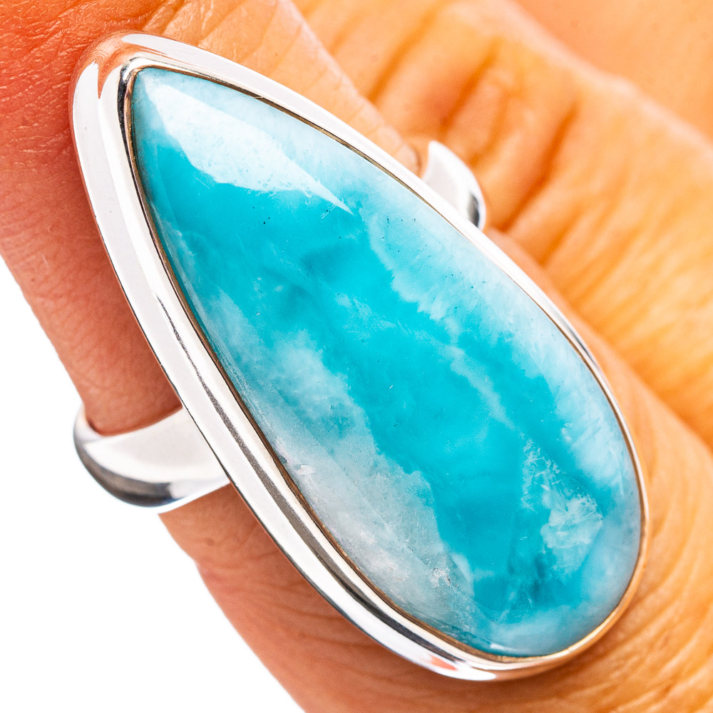 Premium Larimar Ring Size 6 (.925 Sterling Silver)