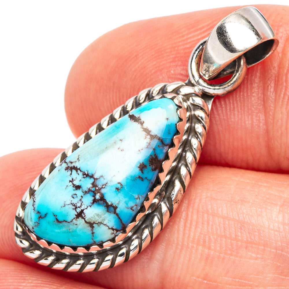 Rare Golden Hills Turquoise Pendant 1 3/8" (925 Sterling Silver) P44799