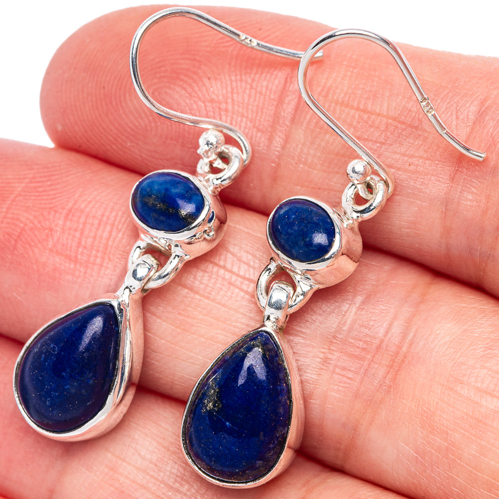 Lapis Lazuli Earrings 1 1/2" (925 Sterling Silver) E433315