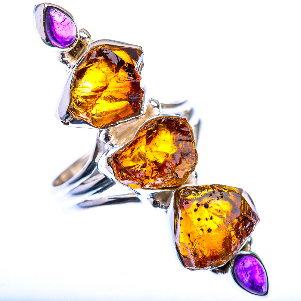 Large Raw Citrine, Amethyst Ring Size 9.75 (925 Sterling Silver) RING140183