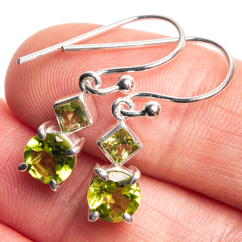 Peridot Dainty Earrings 1 1/8" (925 Sterling Silver) E432496