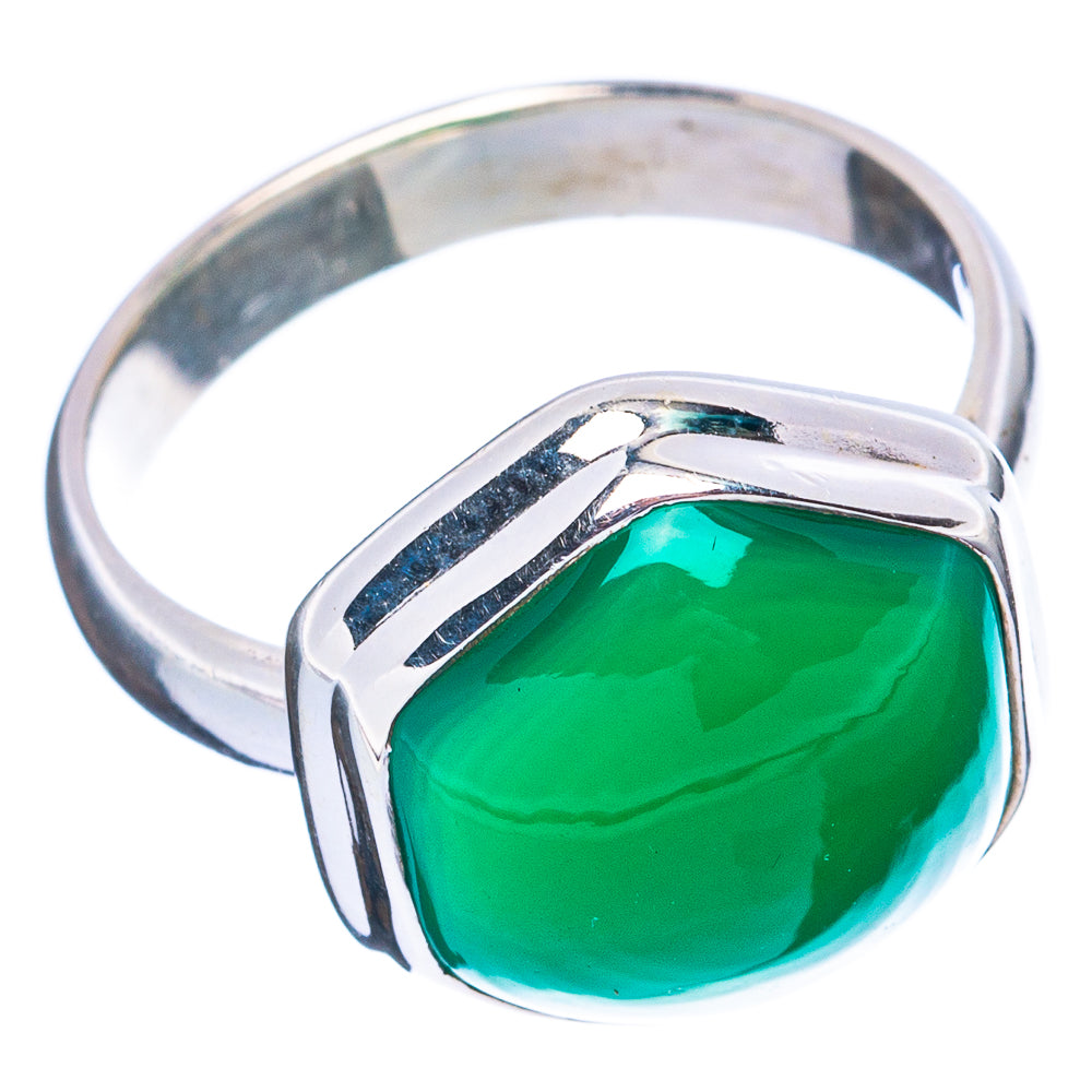 Green Onyx Ring Size 6.75 (925 Sterling Silver) R4870