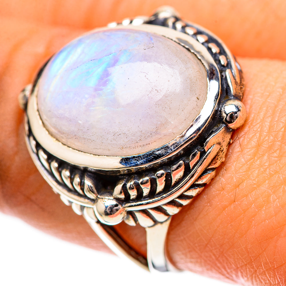 Rainbow Moonstone Ring Size 8.25 (925 Sterling Silver) RING139140