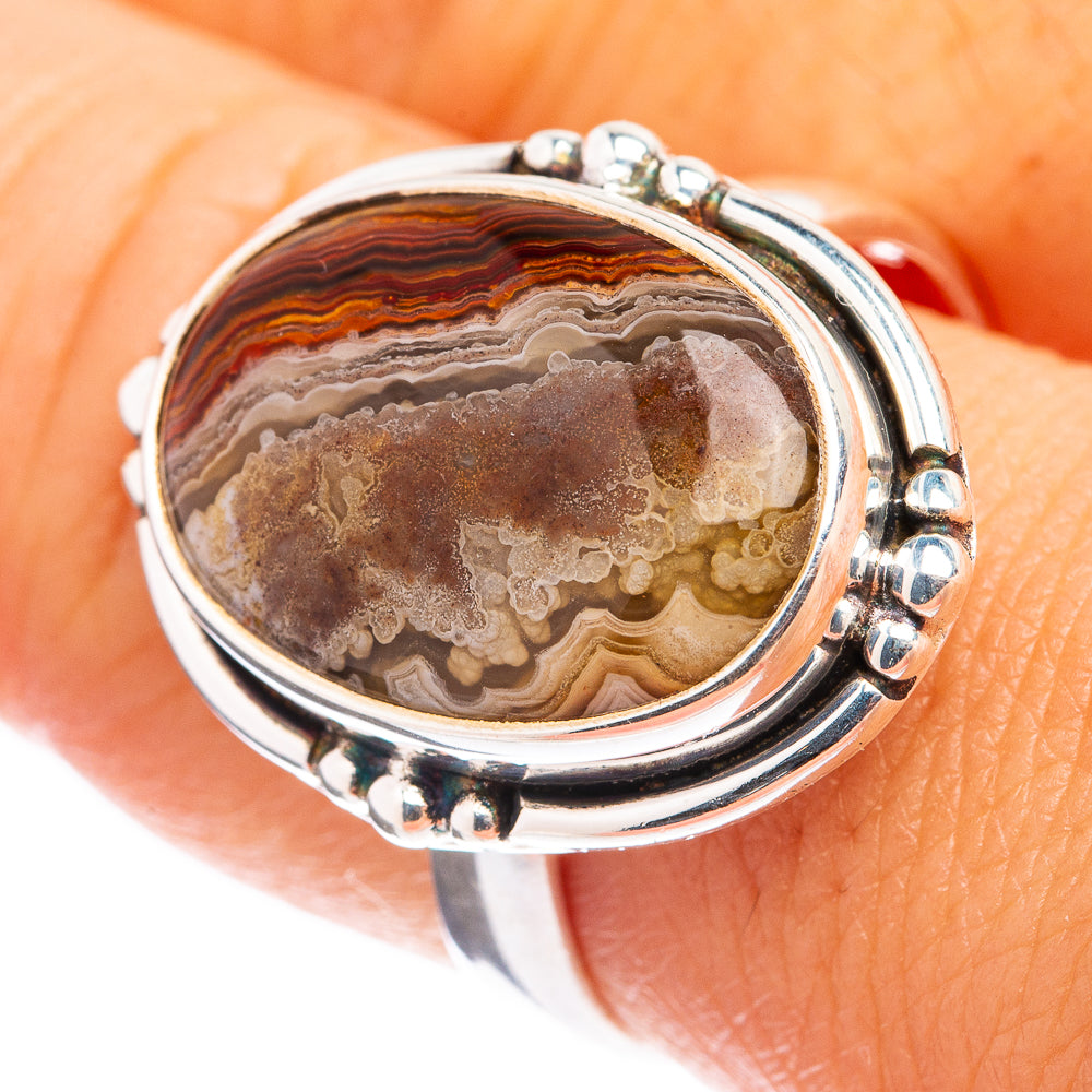 Crazy Lace Agate Ring Size 9.75 (925 Sterling Silver) R142773