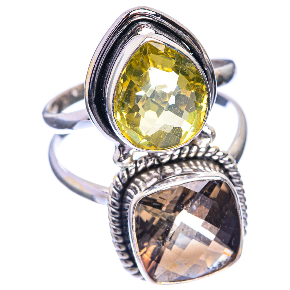 Large Smoky Quartz, Citrine Ring Size 9.75 (925 Sterling Silver) RING143326