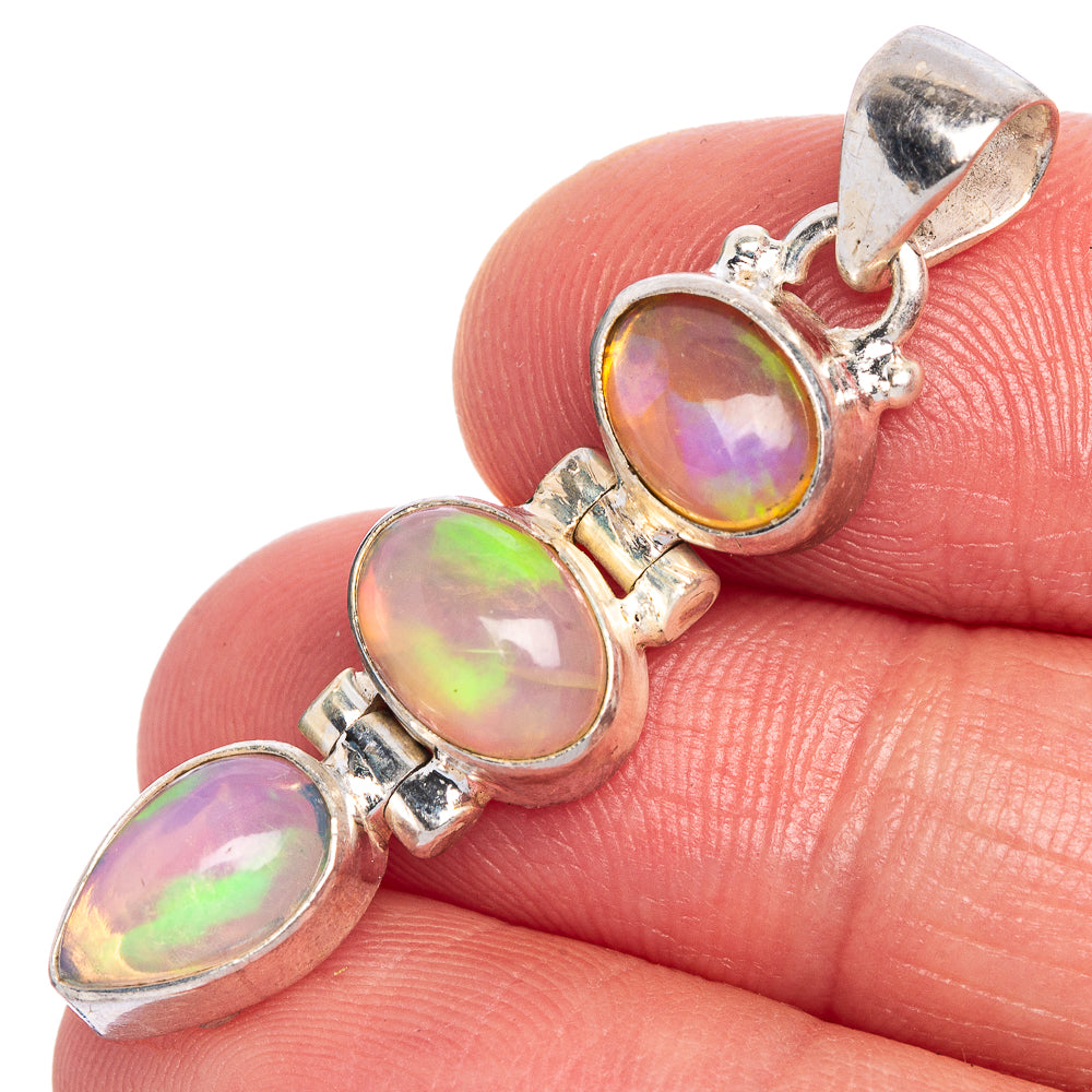 Rare Ethiopian Opal Pendant 1 5/8" (925 Sterling Silver) P40648