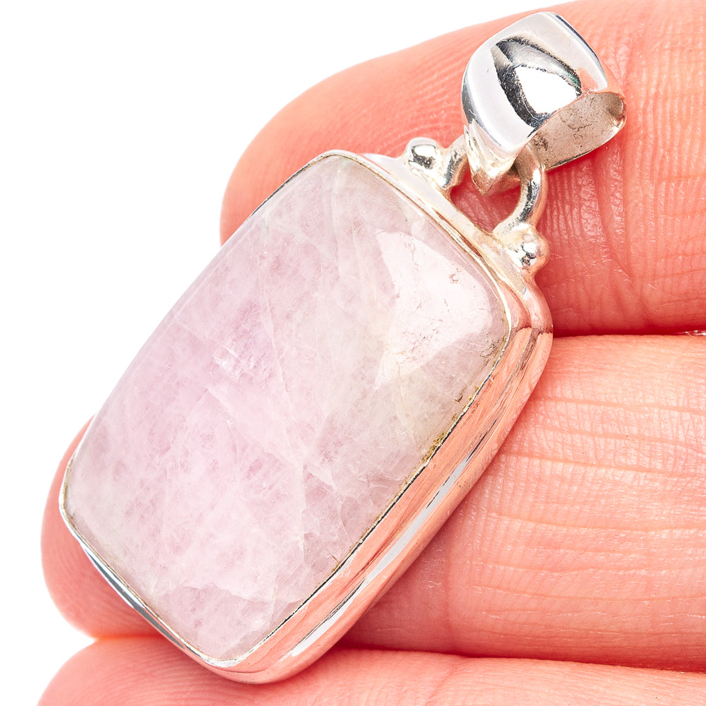 Rare Kunzite Pendant 1 3/8" (.925 Sterling Silver)