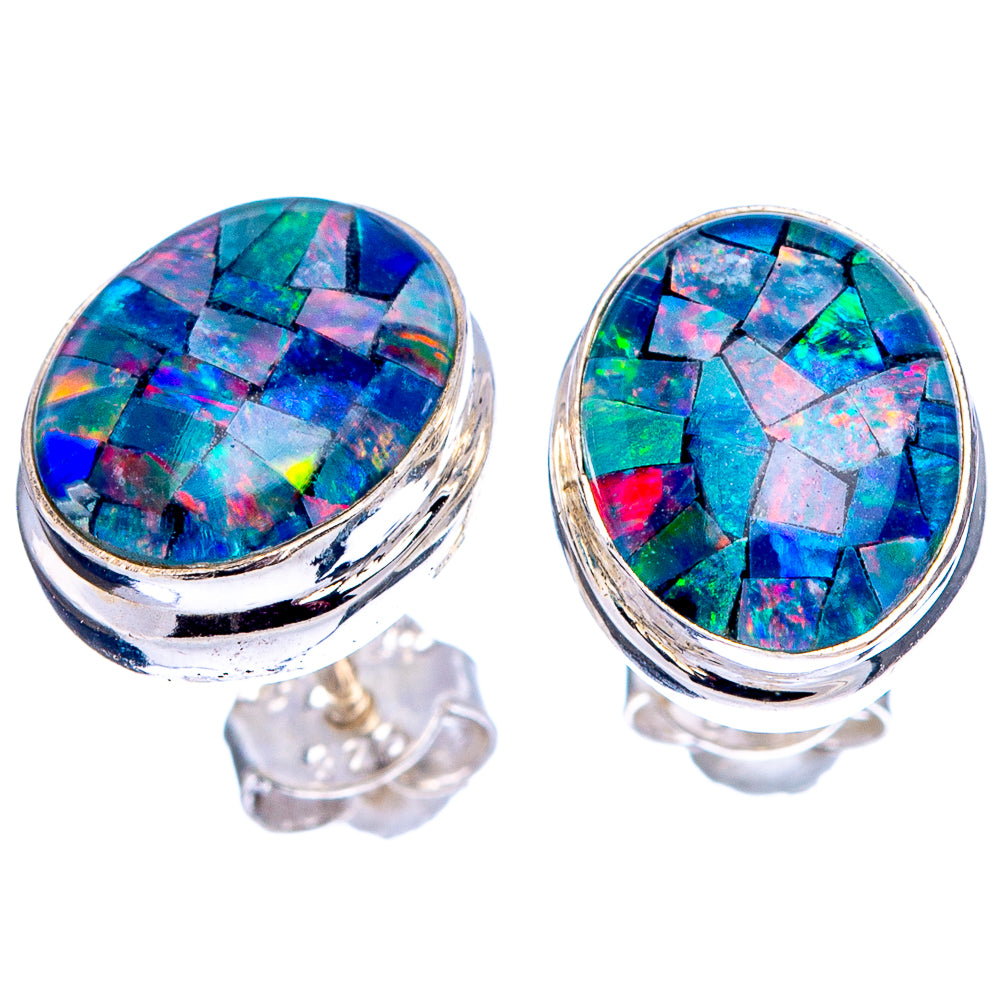 Rare Triplet Opal Earrings 3/8" (.925 Sterling Silver)