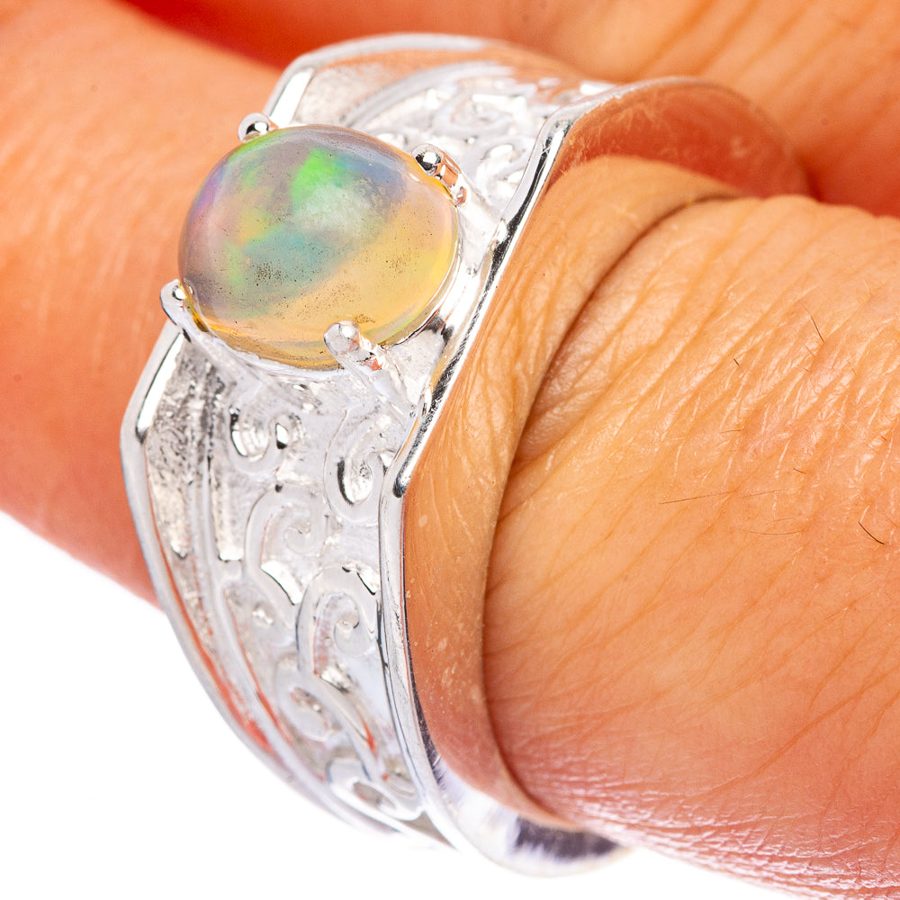 Rare Ethiopian Opal Ring Size 7.75 (925 Sterling Silver) R146009