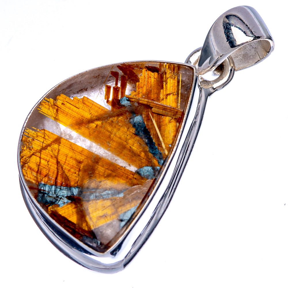 Rare Full Star Rutilated Quartz Pendant 1 3/8" (925 Sterling Silver) P39967