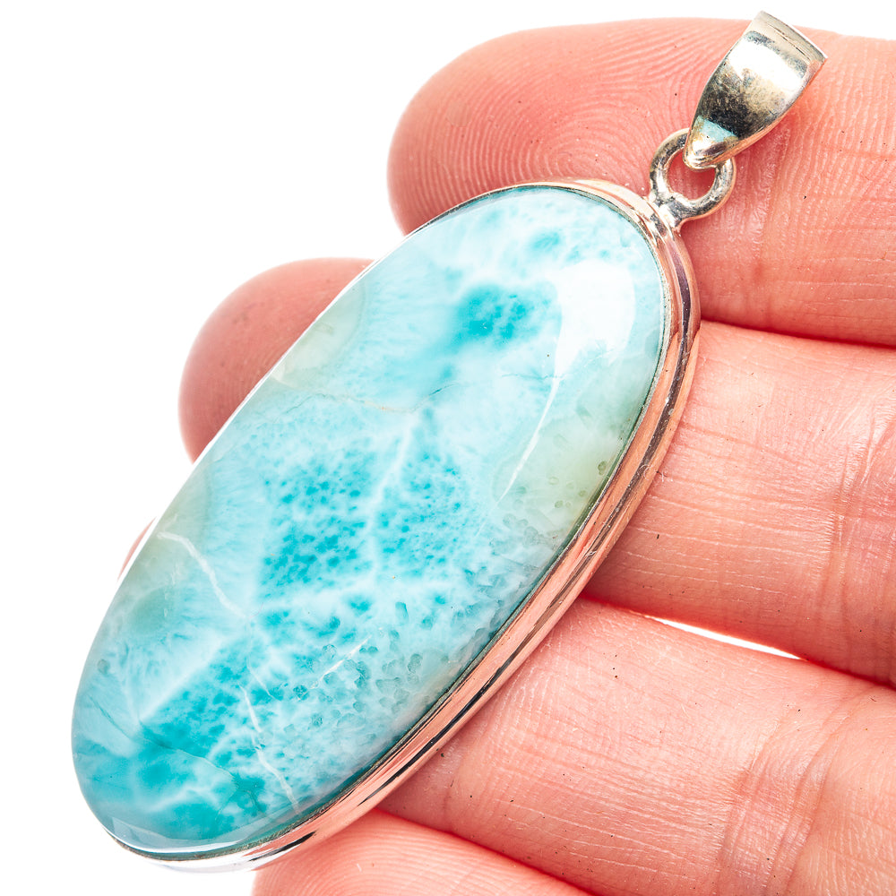 Larimar Pendant 2 1/8" (925 Sterling Silver) P39147