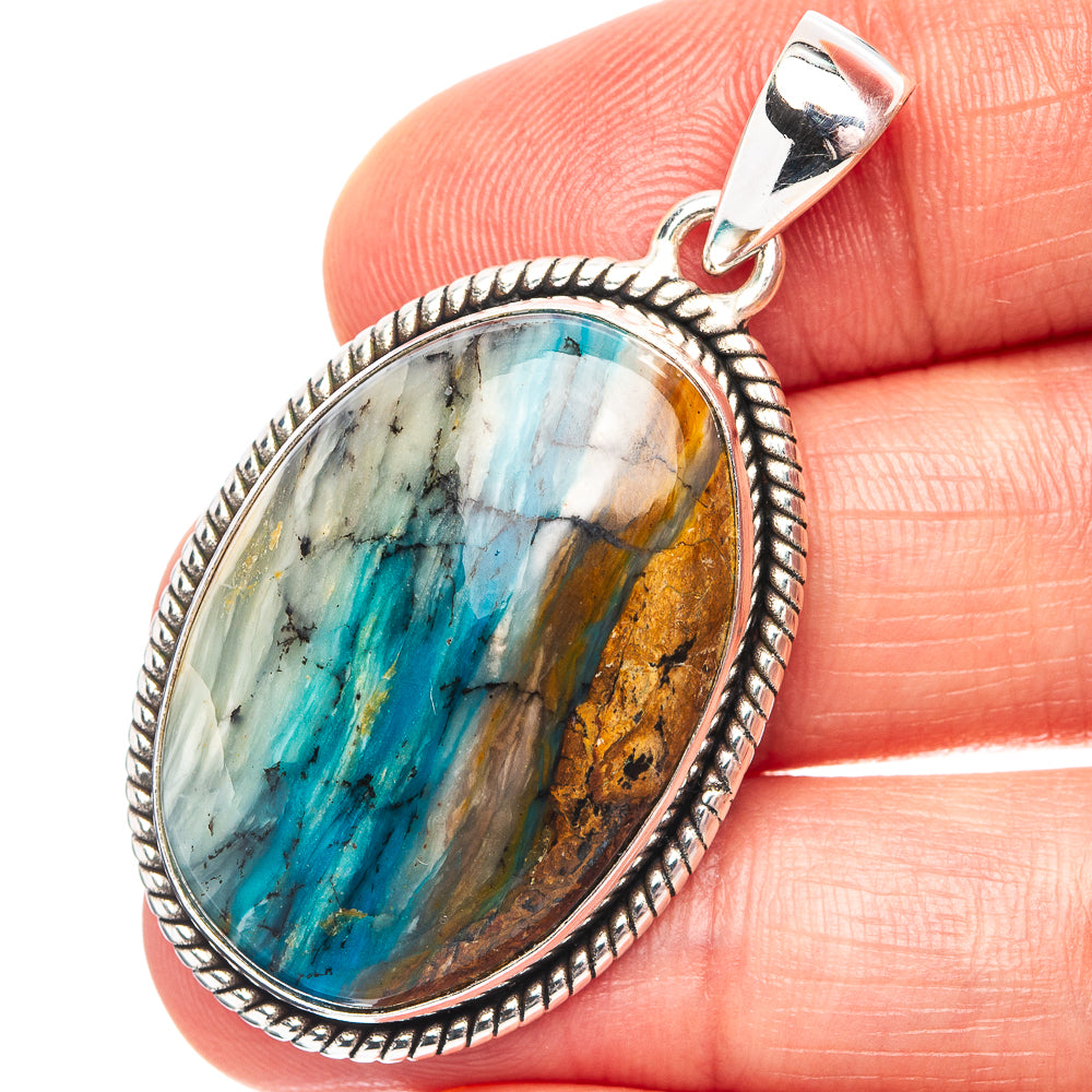 Premium Peruvian Opal Pendant 1 3/4" (.925 Sterling Silver)