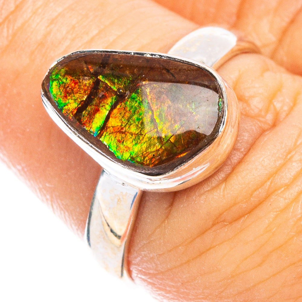 Rare Ammolite Ring Size 7 (925 Sterling Silver) R6699