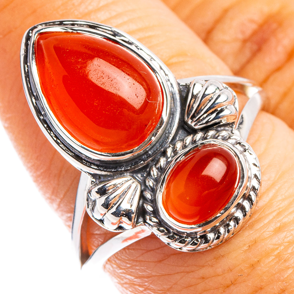 Premium Carnelian Ring Size 7.75 (.925 Sterling Silver)