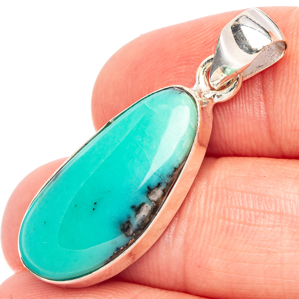 Rare Kingman Turquoise Pendant 1 3/8" (925 Sterling Silver) P44705