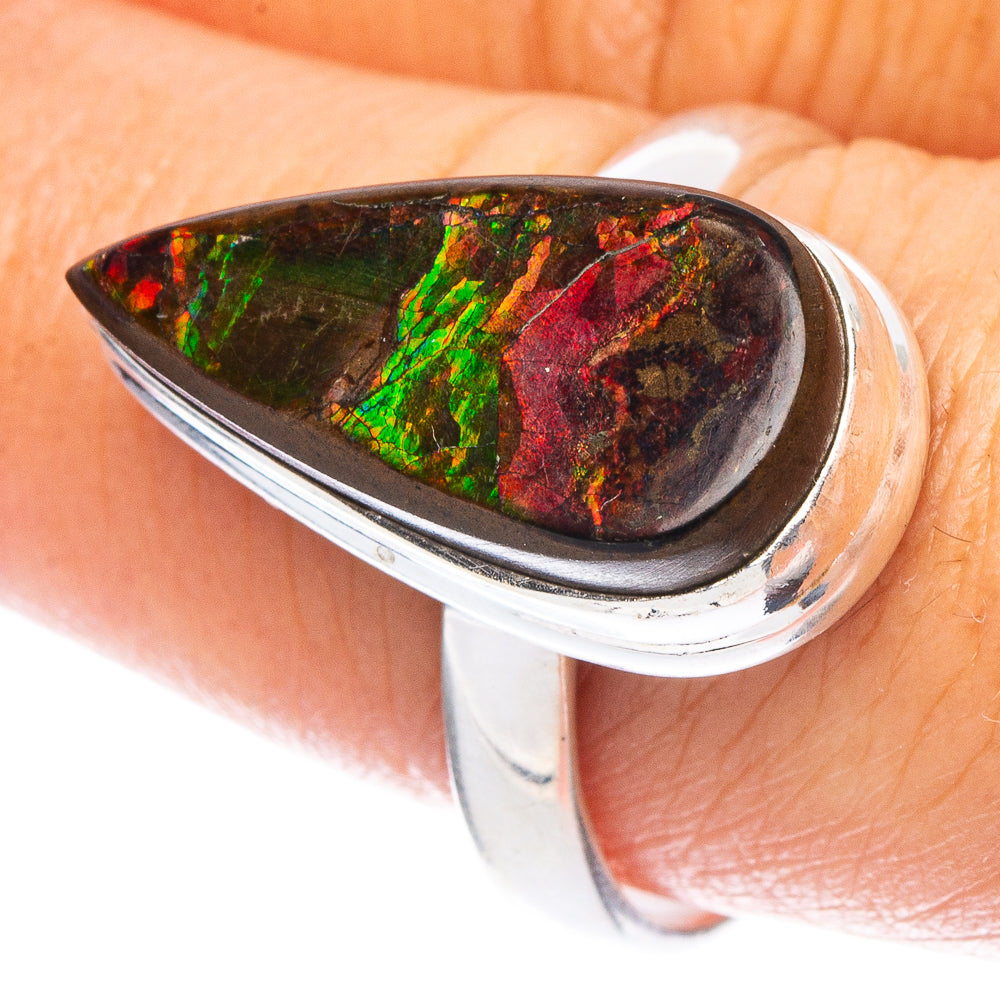 Rare Ammolite Ring Size 9 (925 Sterling Silver) R7205