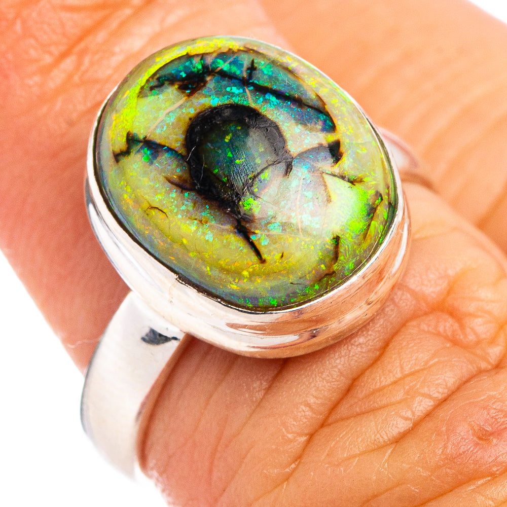 Rare Sterling Opal Ring Size 6 (.925 Sterling Silver)
