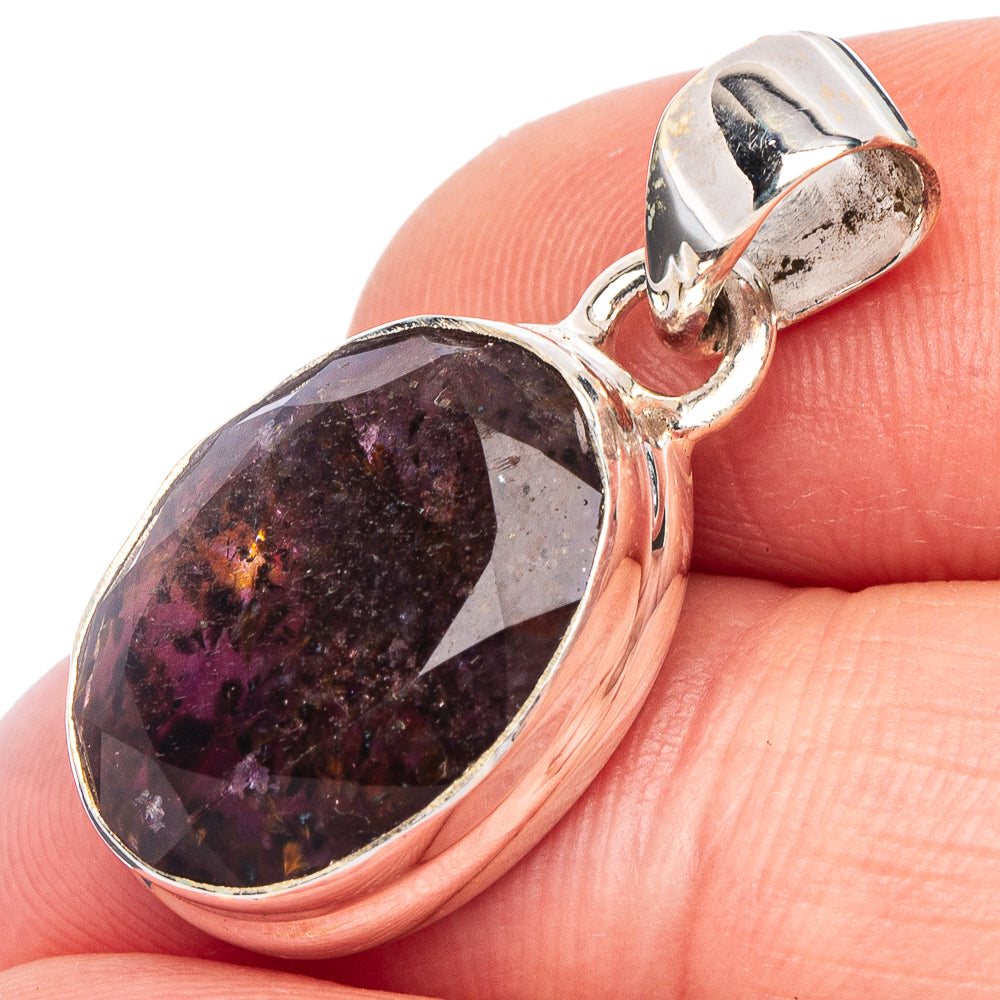 Rare Cacoxenite Amethyst Pendant 1 1/8" (925 Sterling Silver) P44196