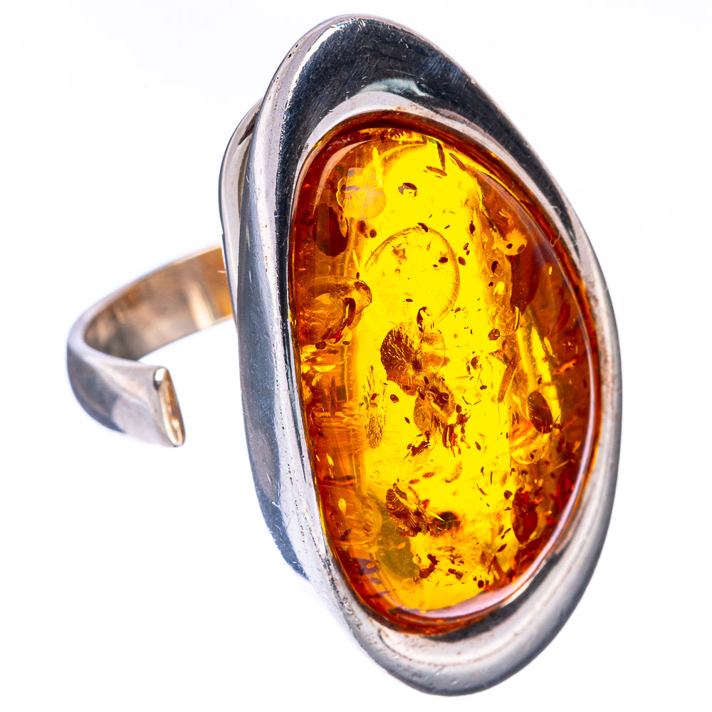 Baltic Amber Ring Size 7.25 (925 Sterling Silver) R1883