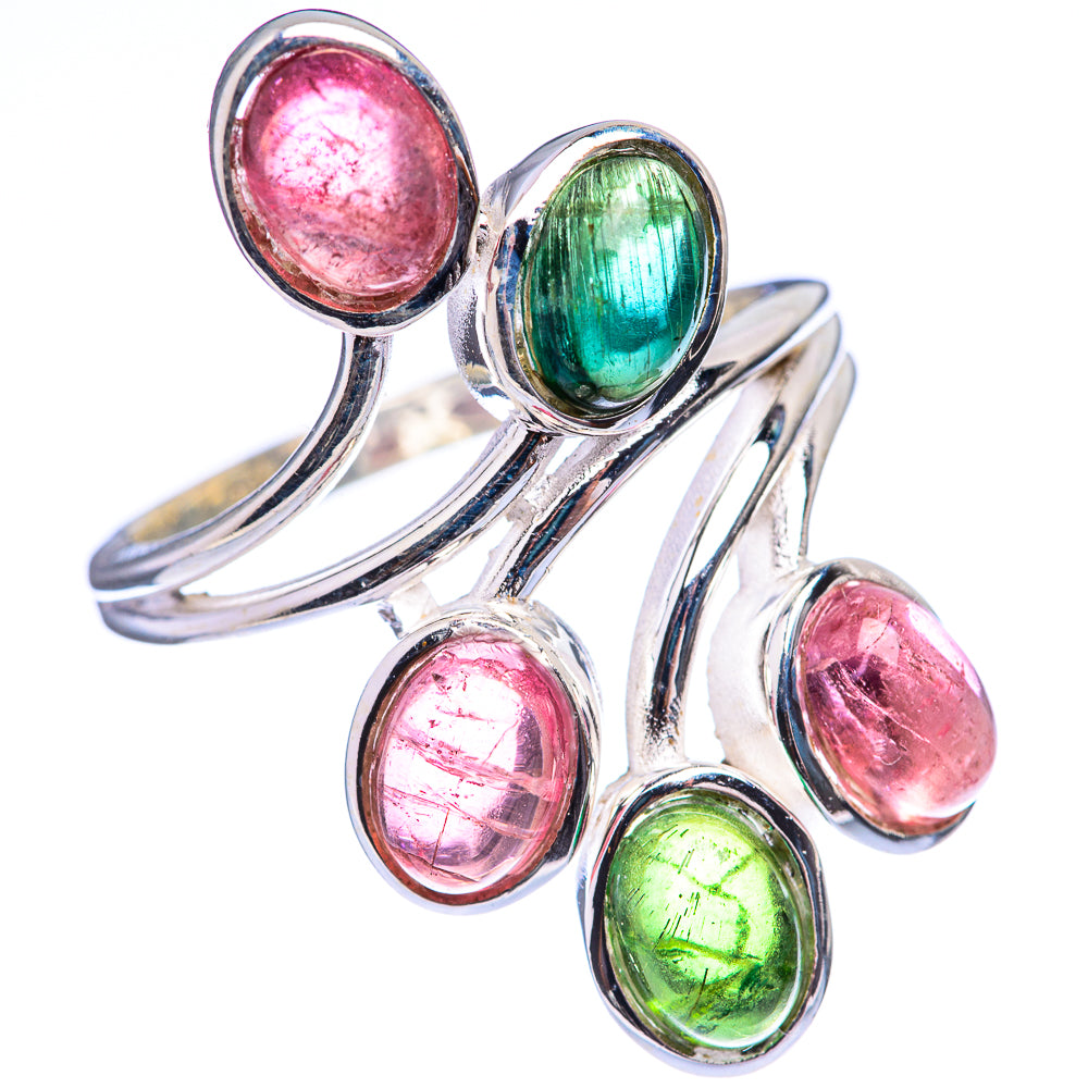Pink Green Tourmaline Ring Size 7.75 (925 Sterling Silver) R142788