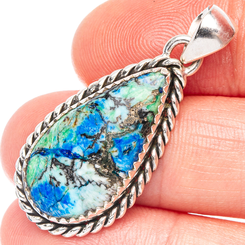 Azurite Pendant 1 1/2" (925 Sterling Silver) P43848