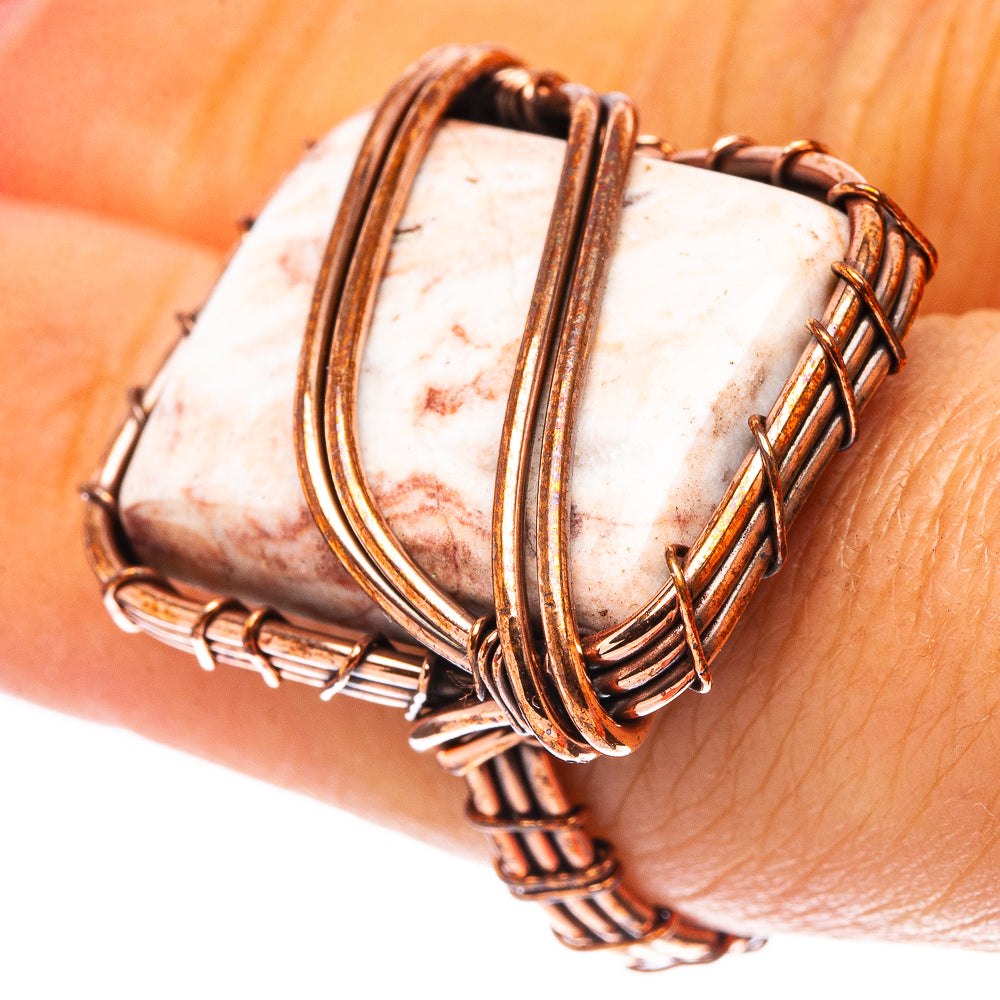 Rosetta Jasper Ring Size 6.75 (Oxidized Copper)