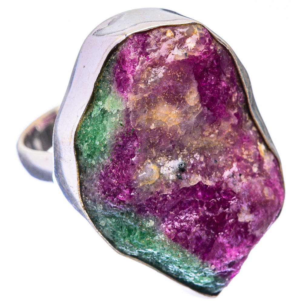 Large Raw Ruby Zoisite Ring Size 9 (925 Sterling Silver) R141674