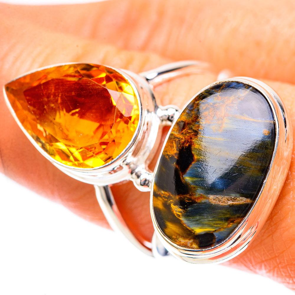 Large Pietersite, Citrine Ring Size 9 (925 Sterling Silver) RING137964