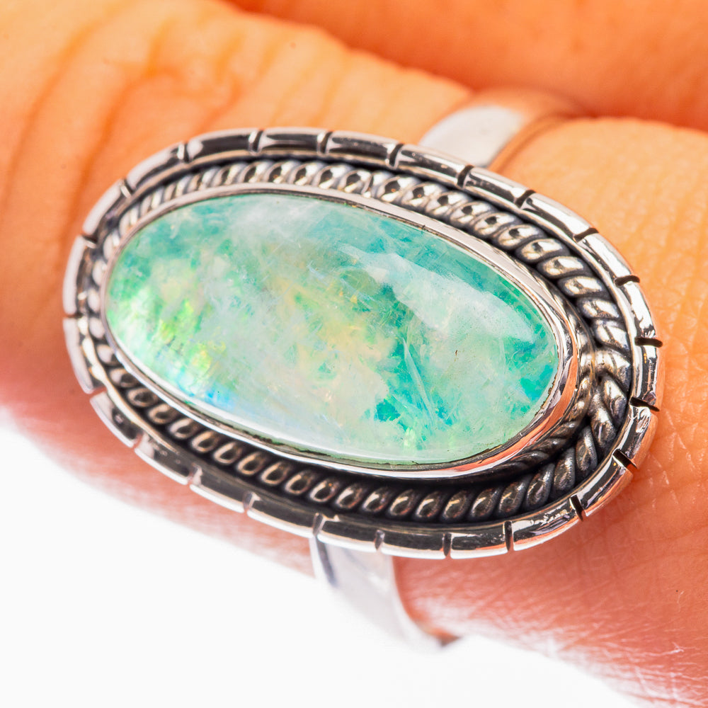 Green Moonstone Ring Size 9.5 (925 Sterling Silver) R142101