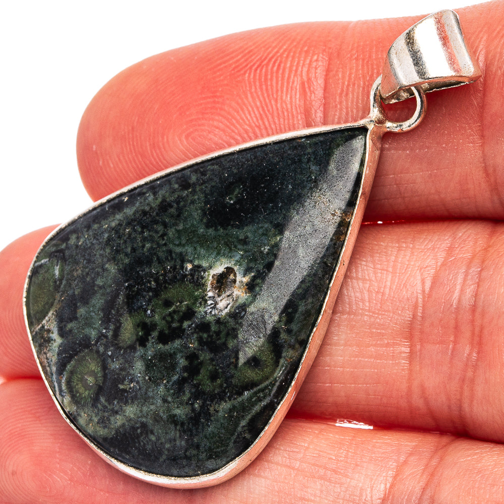 Galaxy Jasper Pendant 1 3/4" (Silver Plated)