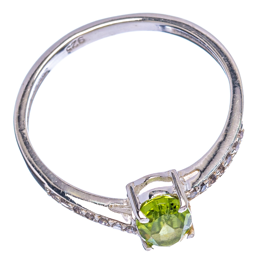 Peridot, Cubic Zirconia Ring Size 8 (.925 Sterling Silver)