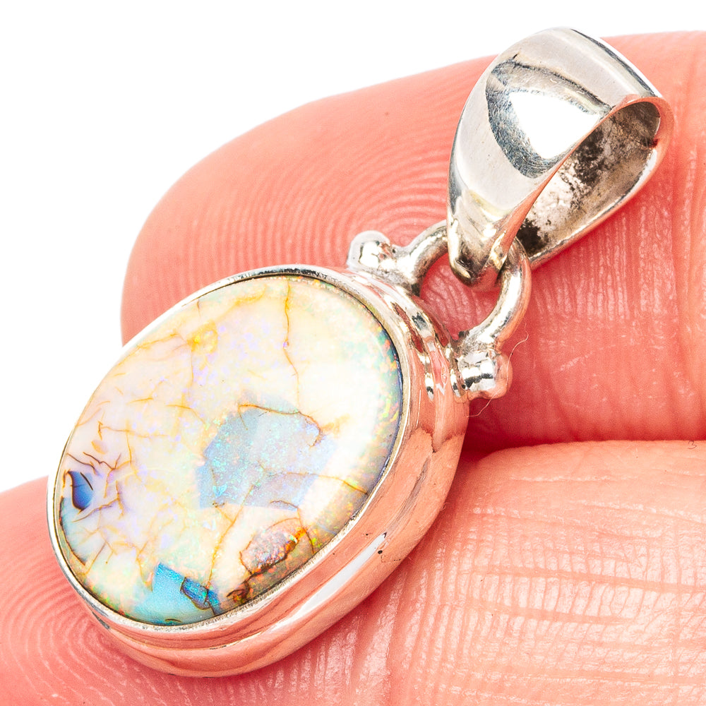 Rare Sterling Opal Pendant 1 1/8" (925 Sterling Silver) P42956