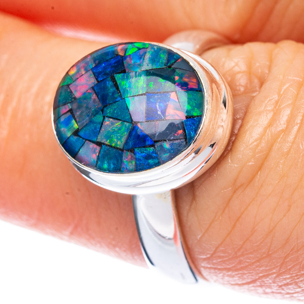 Rare Triplet Opal Ring Size 6.75 (925 Sterling Silver) R2925