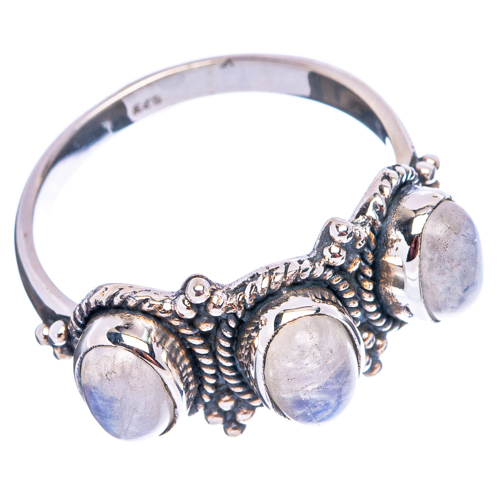 Rainbow Moonstone Ring Size 9 (.925 Sterling Silver)