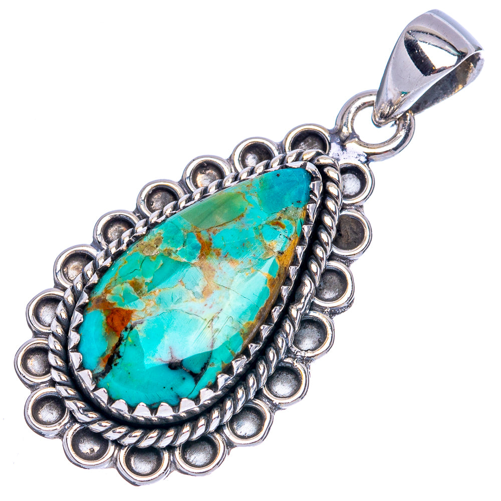 Rare Arizona Turquoise Pendant 1 3/8" (925 Sterling Silver) P42123