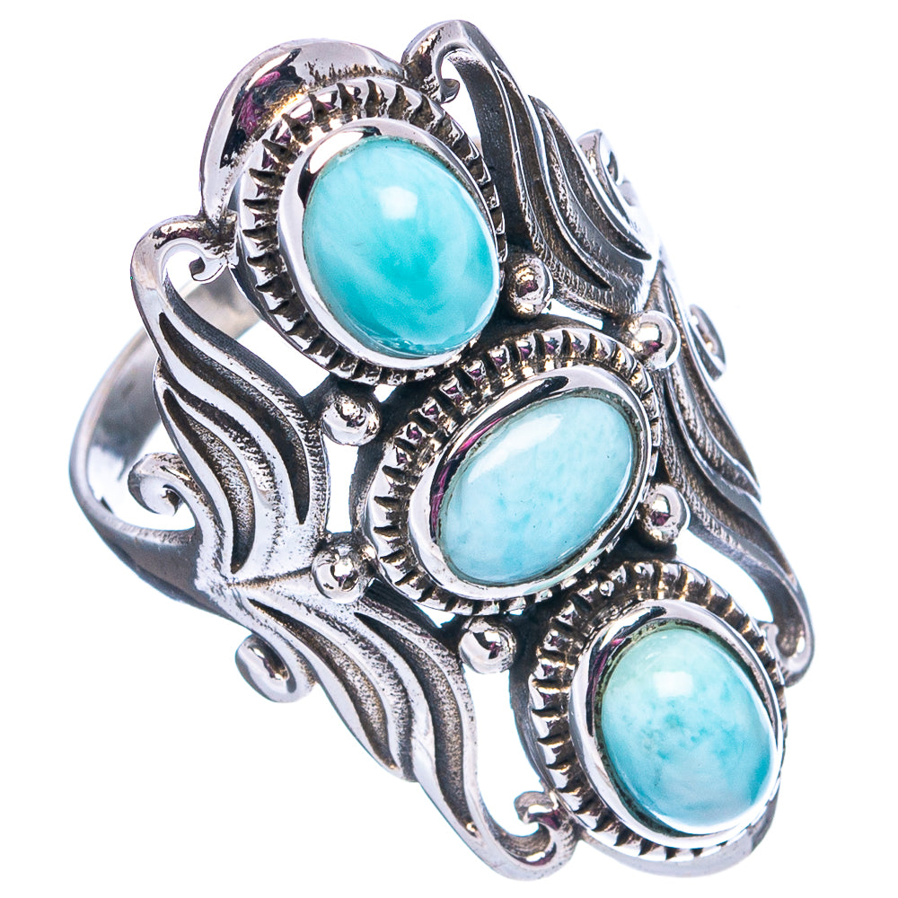 Rare Larimar Ring Size 7.75 (.925 Sterling Silver)