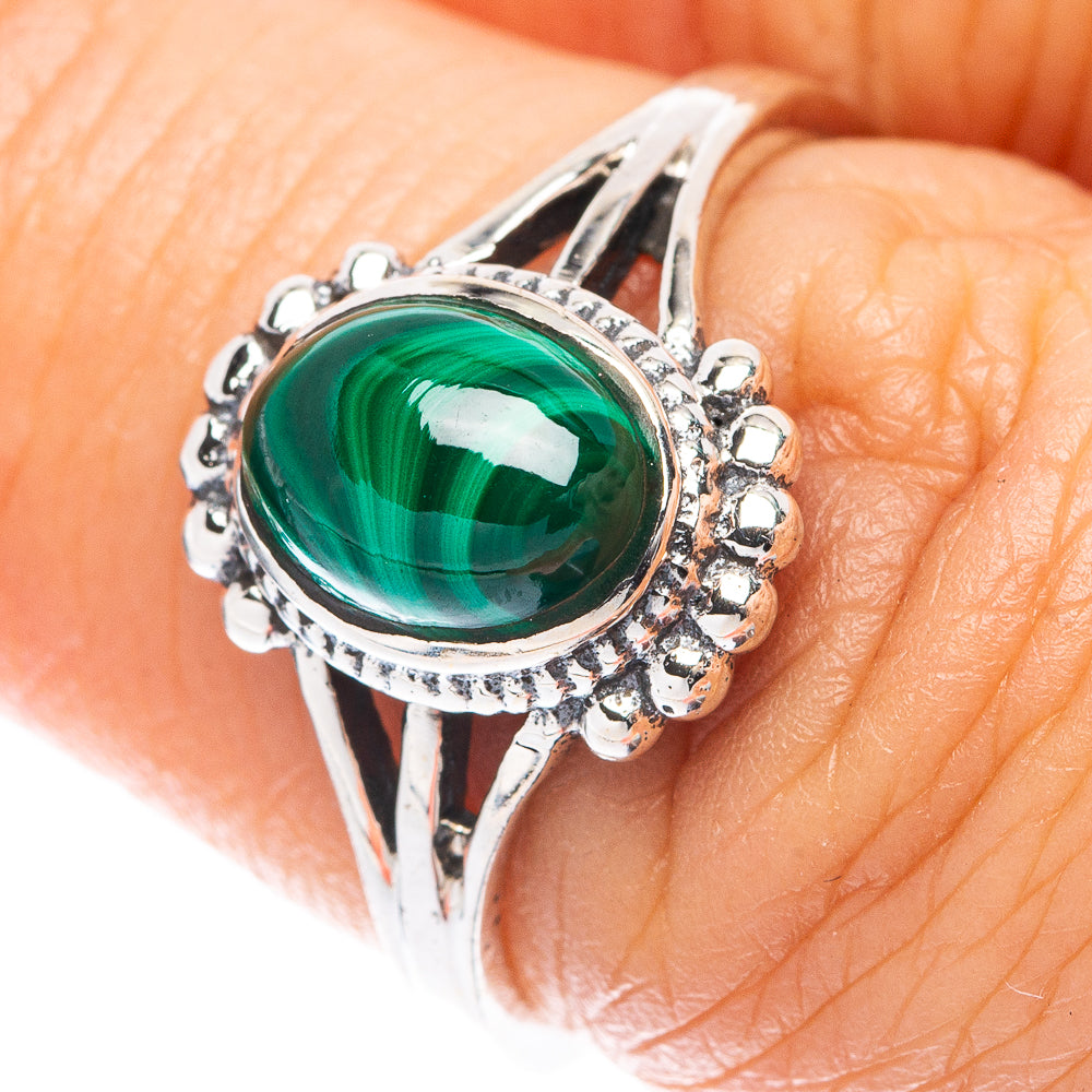 Malachite Ring Size 6.5 (925 Sterling Silver) R5630