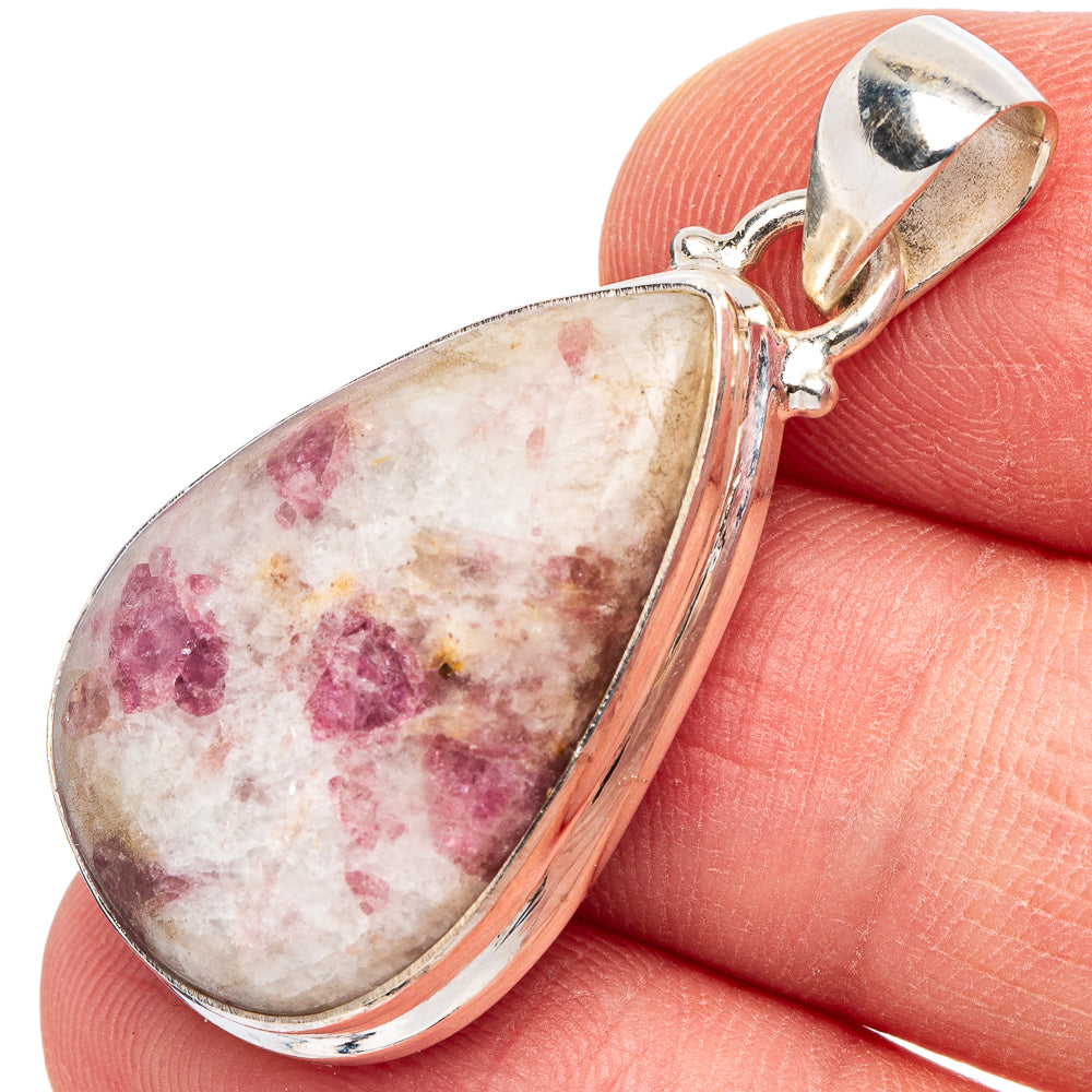Pink Tourmaline In Quartz Pendant 1 1/2" (925 Sterling Silver) P44099