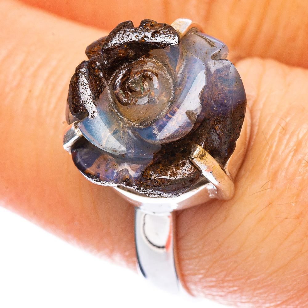 Boulder Opal Rose 925 Sterling Silver Ring Size 8 Ana Co R2506