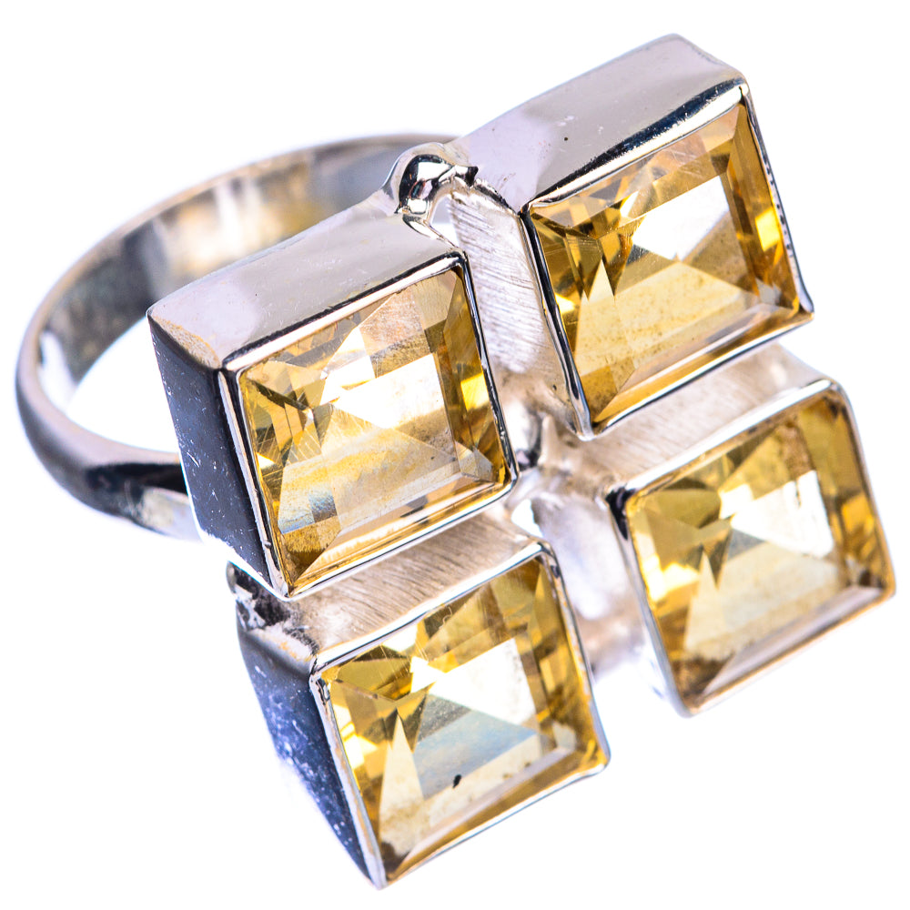 Large Faceted Citrine Ring Size 7 (925 Sterling Silver) R144230