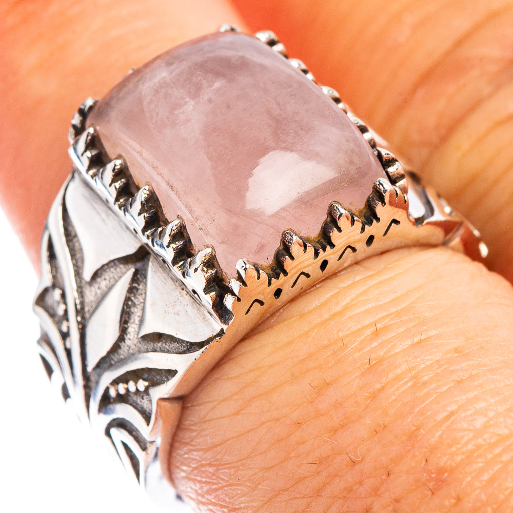 Rose Quartz Ring Size 7.5 (.925 Sterling Silver)